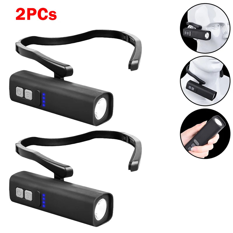 lampe frontale led rechargeable étanche mode moderne bande détachable noir 10w haut moyen bas