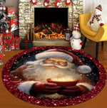 tapis rond père noël lanterne magique moderne salon chambre extérieur festive polyester