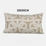 coussins brodés jacquard géométrique moderne marron clair beige nordique polyester face simplecoration voiture
