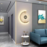 horloge murale moderne or noir lumineuse éclairage led fixée mur minimaliste