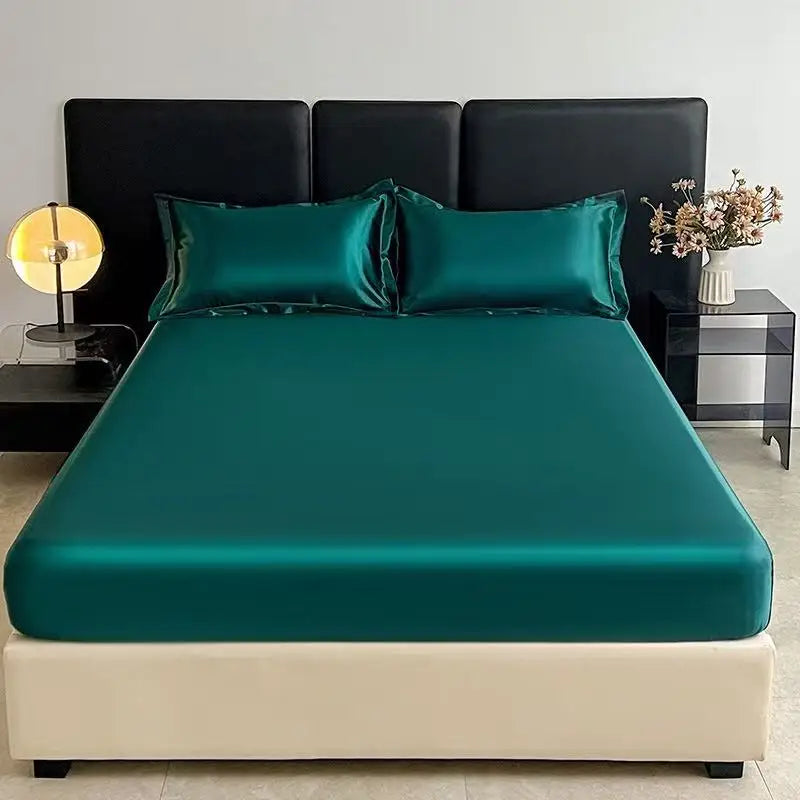 drap housse élastique satiné matelas double lit simple coton moderne couleur unie élégante