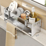 étagère cuisine moderne multifonctionnelle argentée lisse clips fixation minimaliste