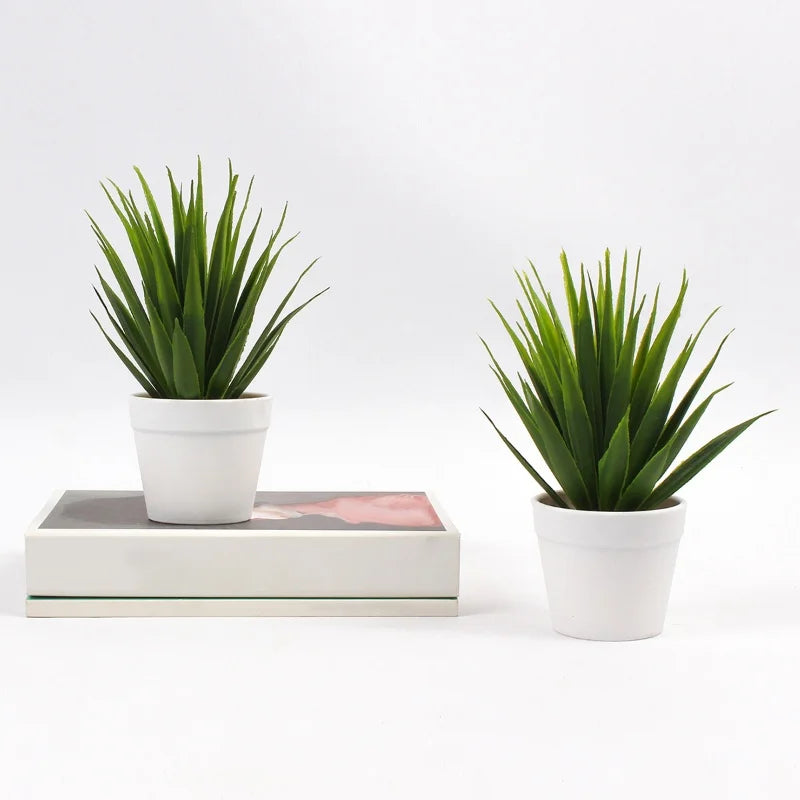 décoration intérieure plante artificielle pot blanc feuille verte bocal minimalisteextérieur maison