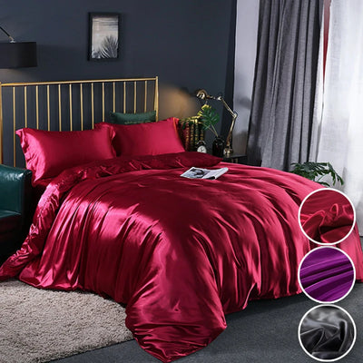 Housse de couette 200x200 en microfibre douce couleur noire sur un lit