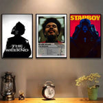 affiche the weeknd moderne pvc noire blanche cadre salon chambre decoration artistique