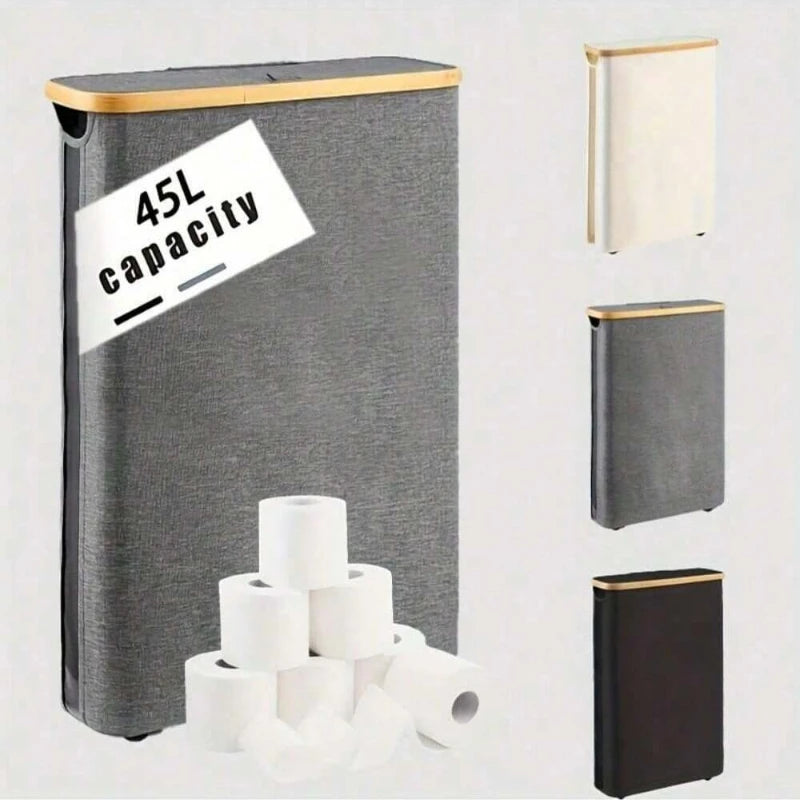 boîte papier toilette bambou noir moderne pratique grande capacité chambre salon