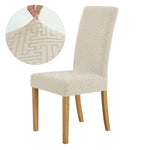 housse chaise moderne motif géométrique gris polyester anti poussière élastique banquet mariage salle manger