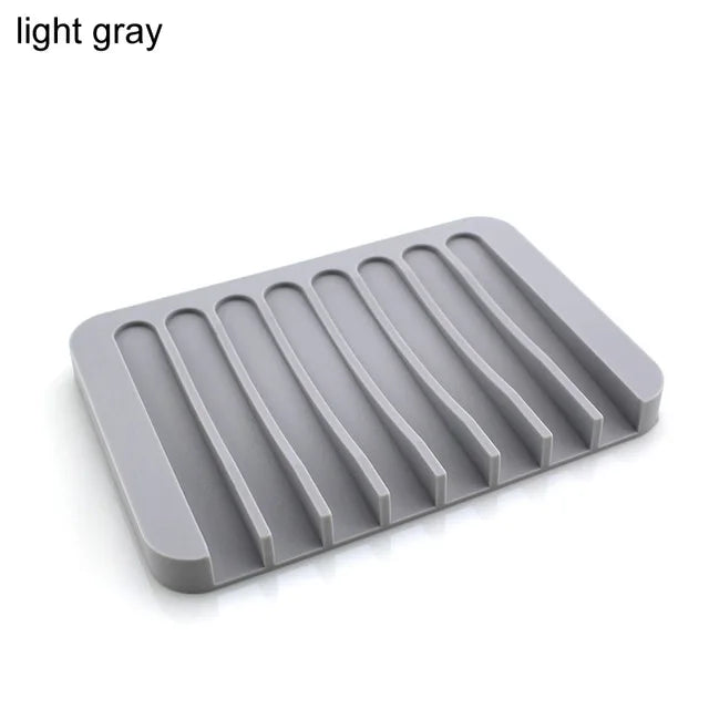 support savon silicone blanc gris rayures moderne facile nettoyer douche salle bain