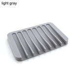 support savon silicone blanc gris rayures moderne facile nettoyer douche salle bain