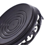 support vases texture bois sculpté motifs floraux noir classique orné grille dimensions multifonctionnel