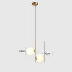 suspension lumineuse moderne sphères translucides barre métallique brillante blanc doré minimaliste chambre salon