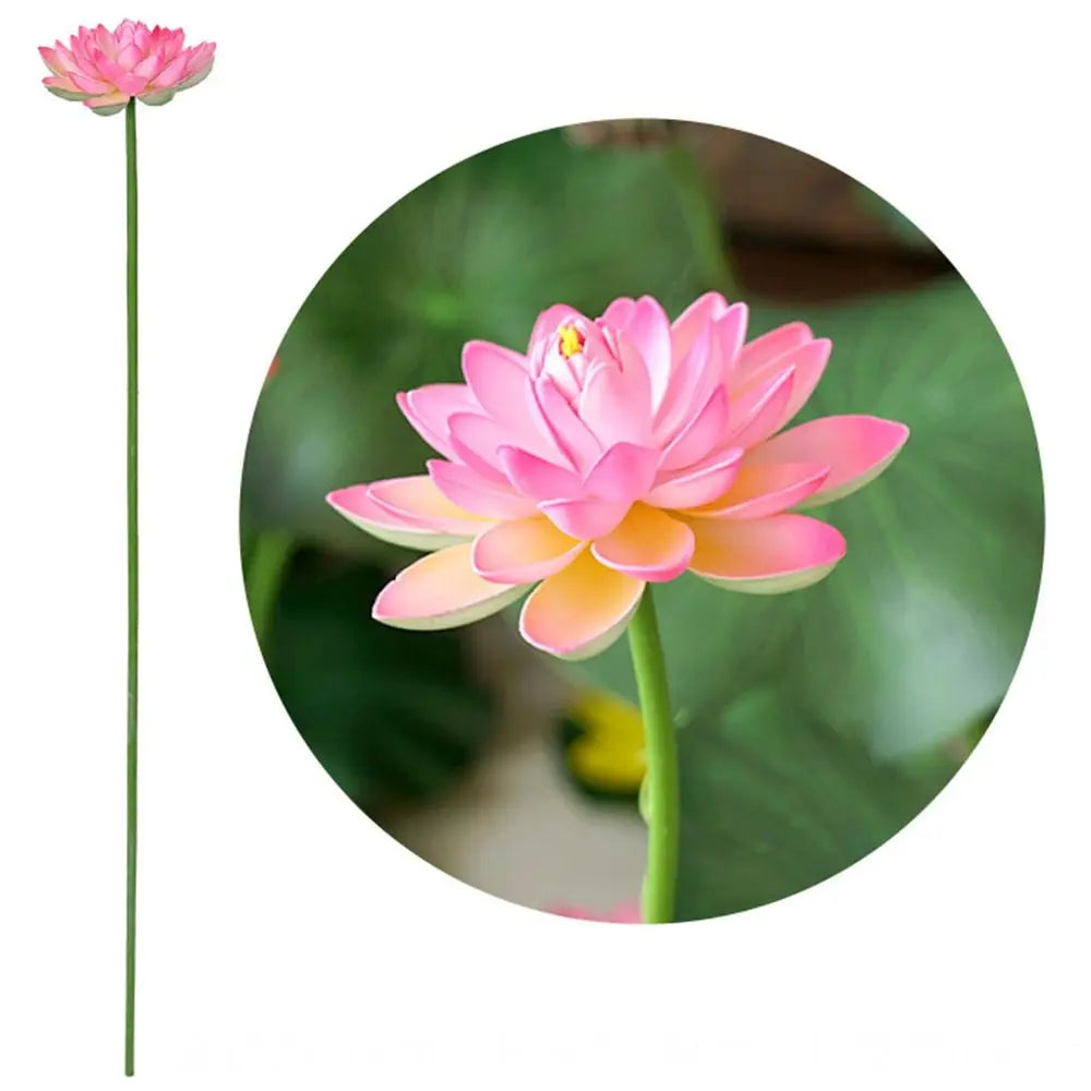 fleur artificielle lotus tige longue décoration intérieure vert rose blanc naturel détaillé Pods Feuilles