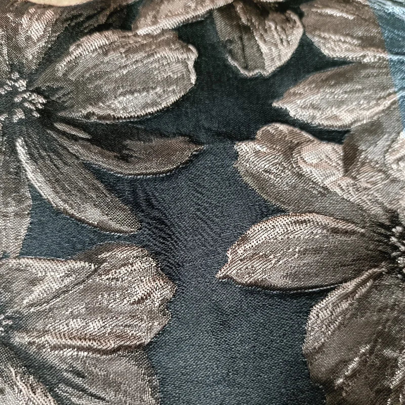 tissu polyester jacinthe fleuri brillant résistant intempéries largeur 155cm couleurs bleu noir