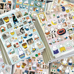 sticker autocollant mignon dessin animé personnage lapin miffy motifs maison fruits kawaii