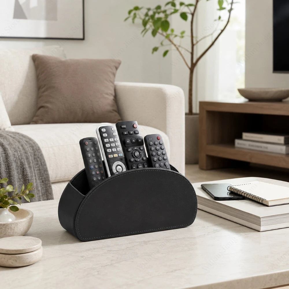 organisateur rangement télécommandes gris velours moderne compartiments anti dérapants rangement efficace