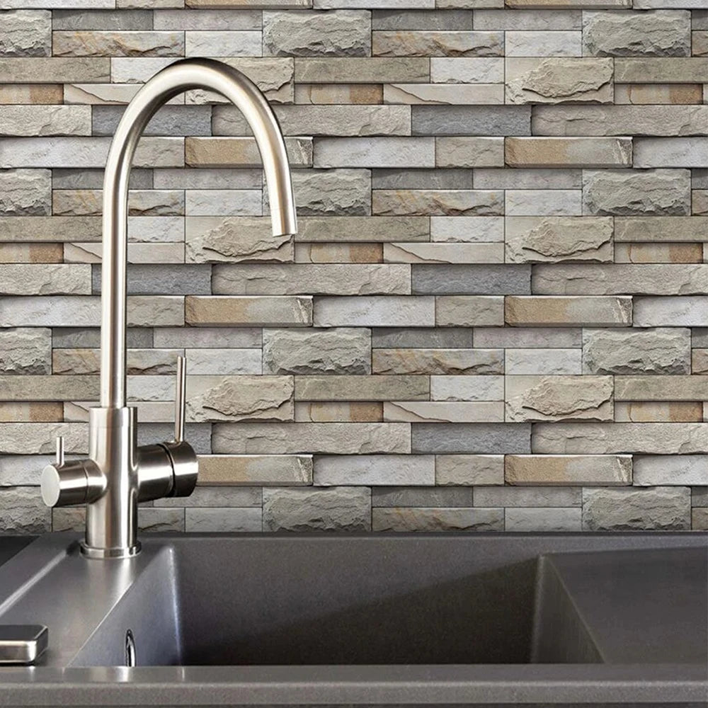 panneaux decoratifs mur gris beige blanc aspect pierre naturelle adhesifs modernes rustiques pieces 28cm