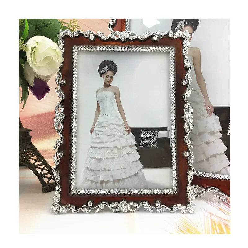 cadre photo mariage résine or argent classique décoratif transparent fixationsarrière 10x15cm 13x18cm