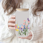 autocollants décoration diy fleurs illustration bocal verre transparent papillons roses lavande bois
