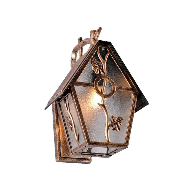 lampe murale vintage aluminium bronze feuilles stylisées cuisine chambre étanche rustique