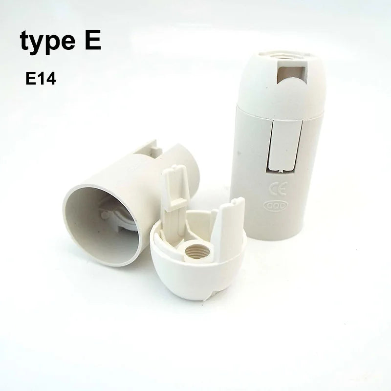 support douille lampe e14 e27 base abat jour moderne noir blanc fixation adhésive