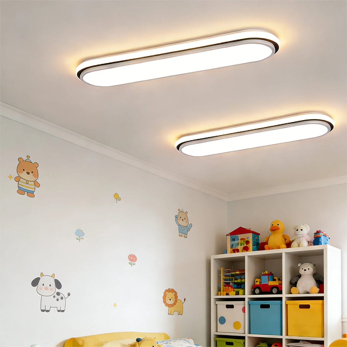 lampe led moderne blanche rectangulaire sans fixation visible 53cm 38cm