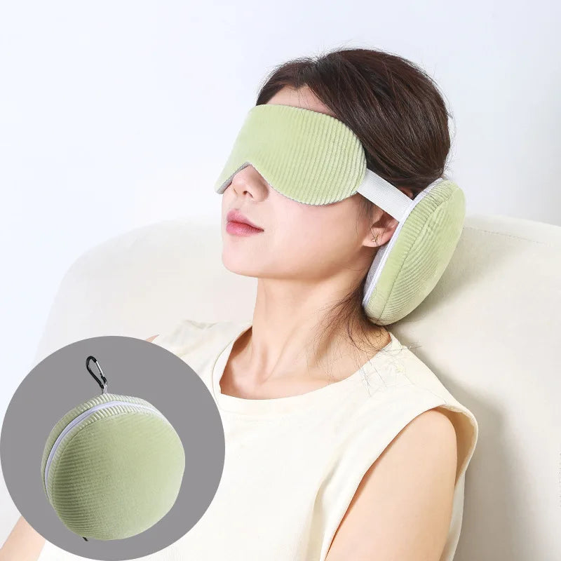 masque sommeil vert clair gris rose pâle rayures verticales bande velcro moderne confortable opaque