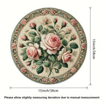 napperons floraux vintage lavables table rose vert feuilles motif classique pièces 38x38cm