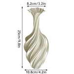 vase decoratif moderne texturé lignes ondulées rouge blanc noir argenté minimaliste table