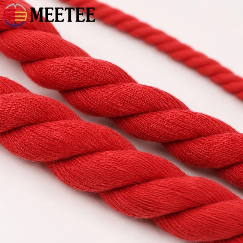 corde torsadée rouge coton 12 20mm sacs accessoires couture diy macramé sangles bag straps