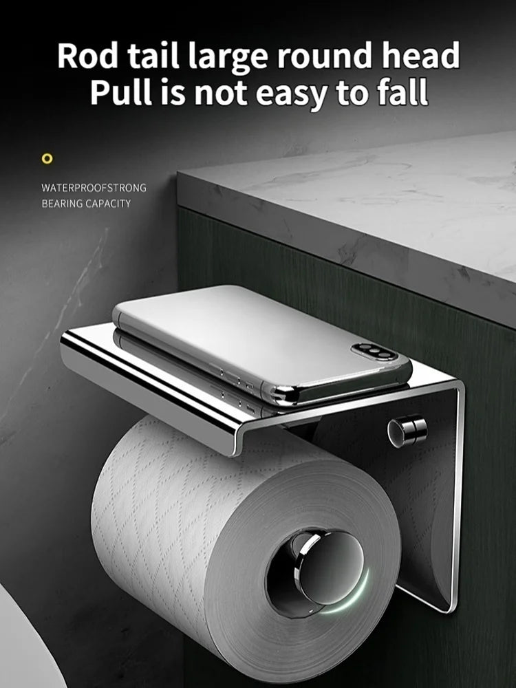 distributeur papier toilette acier inoxydable moderne minimaliste vis fixations papier argenté geometrique