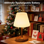 lampe table veilleuse led rechargeable blanc bois moderne abatjour plissé minimaliste base plate câble