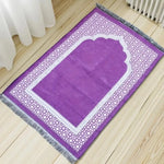 tapis prière polyester géométrique violet bleu moderne traditionnel sans BPA