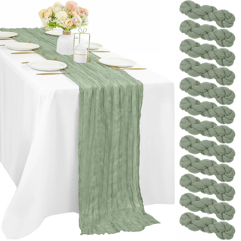 nappes longues décoratives plissées couleurs lilas rose beige semi transparentes romantique table runners