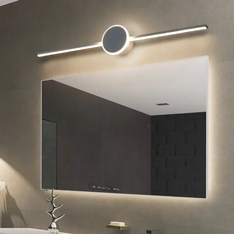 lampe miroir moderne blanc fixée mur éclairage quotidien led 40cm 60cm 80cm