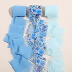 ruban décoratif classique fleurs feuilles franges blanc rose vert bleu marron adhésif 5mètres largeur4cm