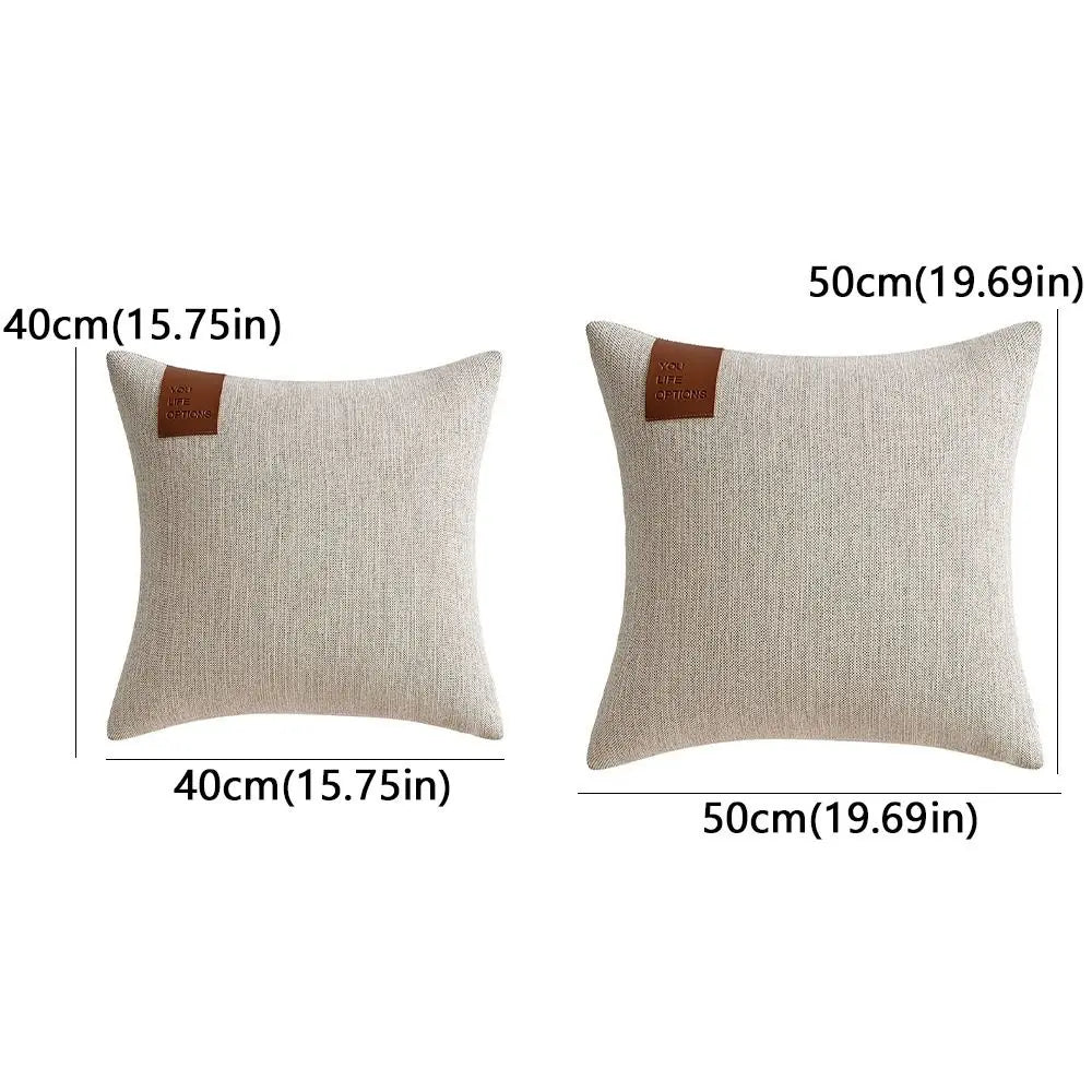 housse coussin moderne géométrique bleu marine marron gris 40x40 50x50 cm polyester coton