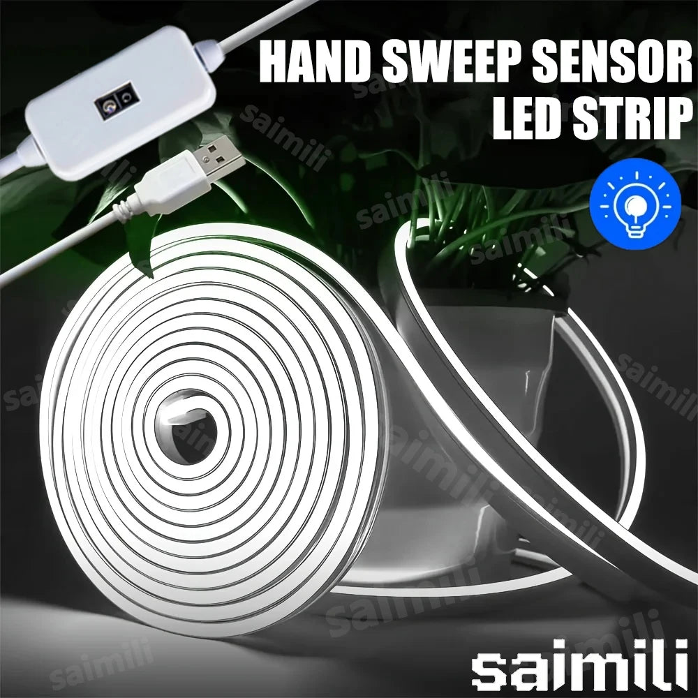 ruban led blanc lisse moderne adhésif connecteur usb câble flexible étanche variateur capteur mouvement