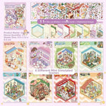 livre stickers scènes miniatures animaux mignons illustrations cartoon rose blanc multicolore