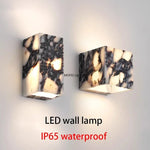lampe murale led moderne marbre blanc noir gris interrupteur salle manger chambre entrée 4000k