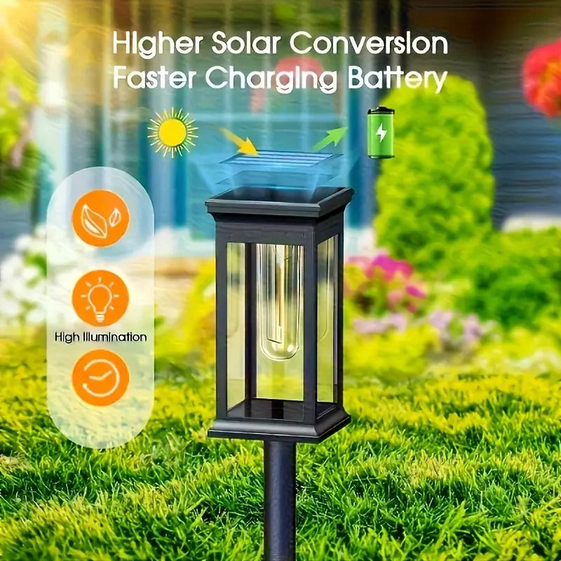 lumière solaire jardin auto allumage 6v transparente moderne noire piquetextérieur