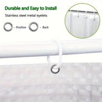 rideau douche transparent carreaux géométriques moderne aimants métal inoxydable respectueux environnement