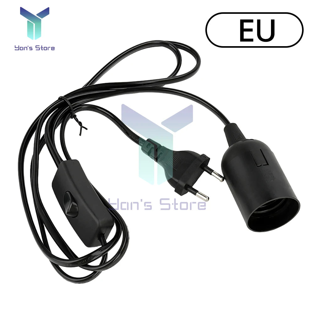 câble alimentation interrupteur blanc noir socquette E27 cordon fil clips moderne luminaire led