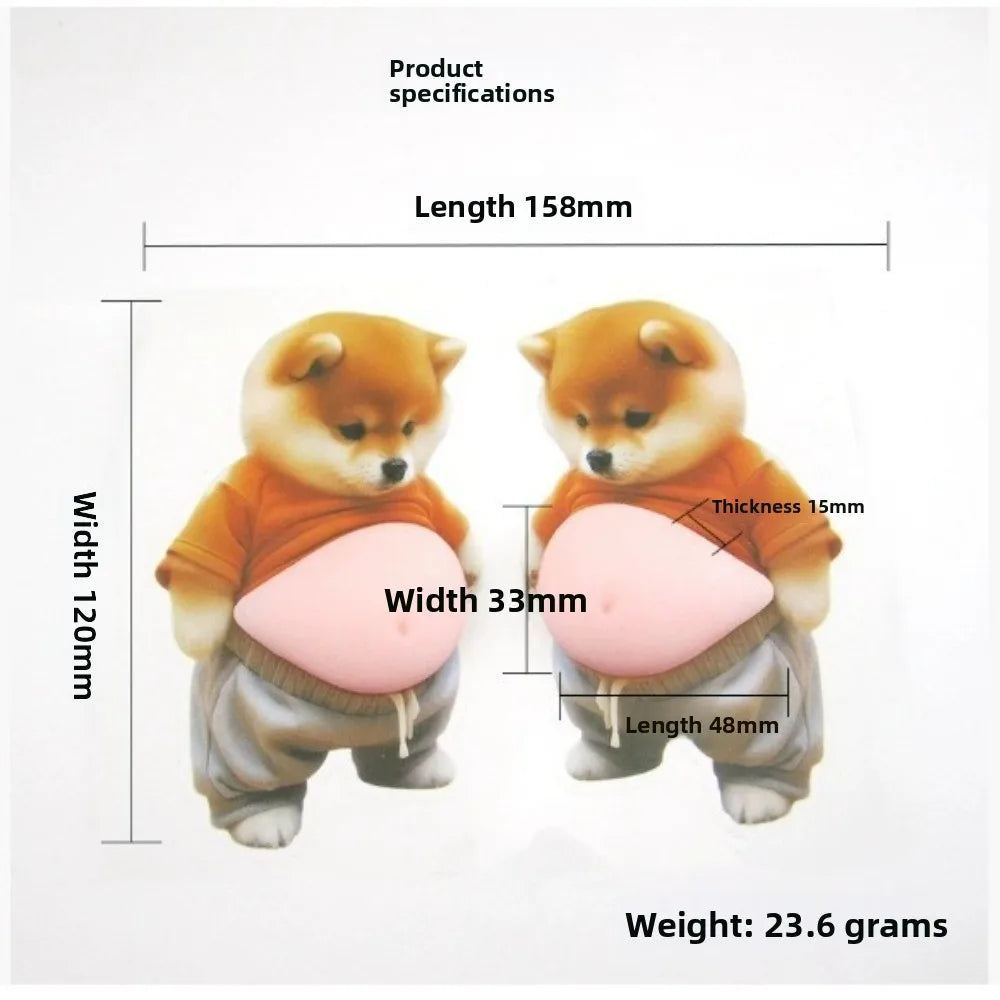 autocollants 3D mignons chiens chats vêtements transparents cartoon adhésifs orange gris rose beige