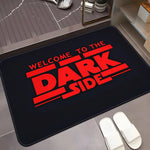 tapis moderne noir rouge welcome dark side antidérapant polyeste mousse pe