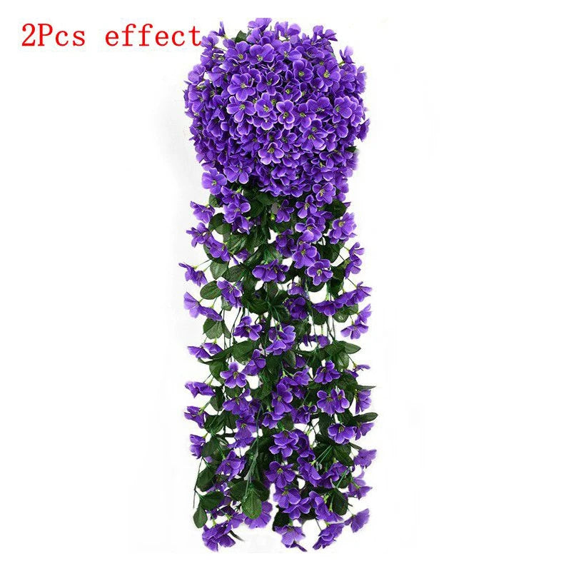 guirlande artificielle violettes fleurs modernes decoration maison intérieure 80cm boite