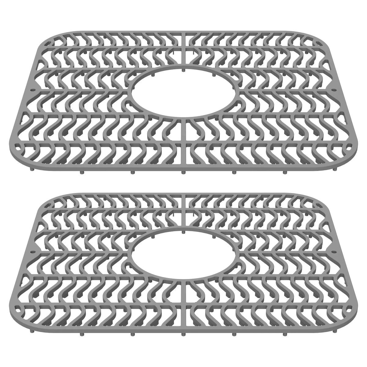 tapis protection évier silicone gris moderne antidérapant nid d'abeille hexagonal central respectueux environnement cuisine