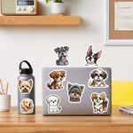 stickers animaux compagnie chien dessin animé expression variée adhésif usage unique multiple couleurs transparents