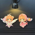 aimant mignon dessin animé personnages magiques orange rose blanc vert rouge gris fantaisie maison