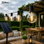 guirlande lumineuse solaire extérieure 24V LED filament ambre transparent moderne vintage clips noirs