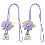 rubans fenêtre décoratifs élégants couleurs variées bleu rose beige